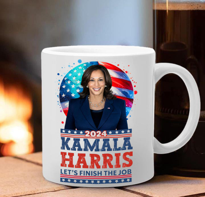 2024 Kamala Harris Let’s Finish The Job Mug President Kamala Harris Mug Gifts