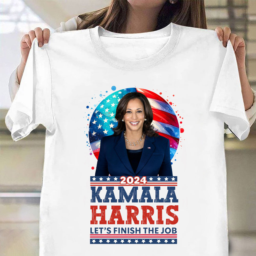 2024 Kamala Harris Let’s Finish The Job Shirt President Kamala Harris T-Shirt Gifts