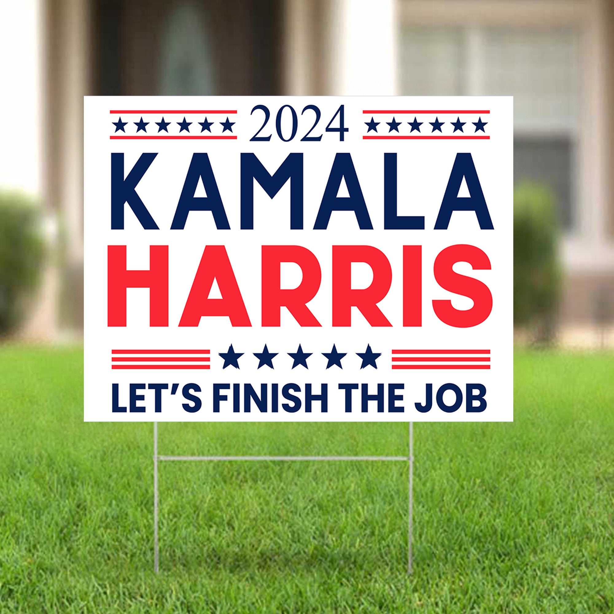 2024 Kamala Harris Let’s Finish The Job Yard Sign Kamala Harris For President Lawn Sign