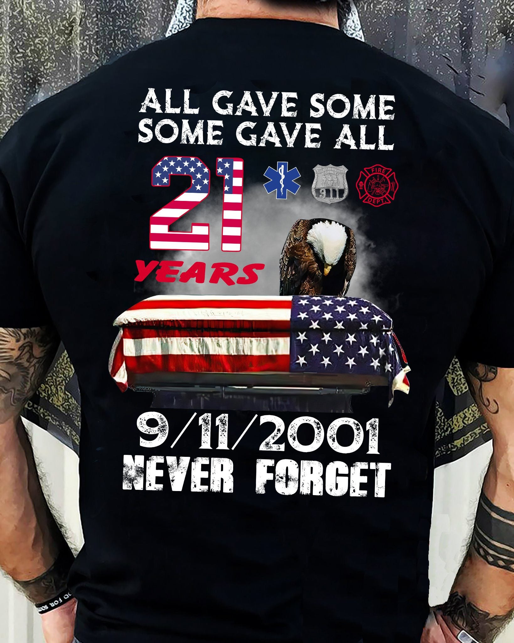 21st Anniversary 9-11-2001 Never Forget Shirt 2024 September 11th Patriot Day Apparel